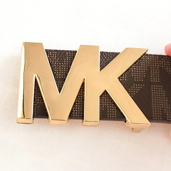 NWT Michael Kors Signature Brown Gold Belt- Small - Picture 4 of 7